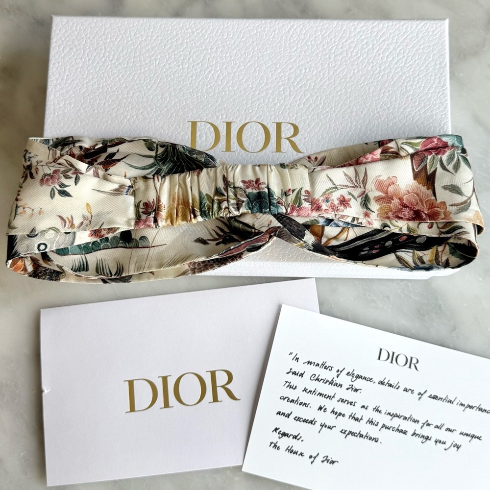 Dior Jardin d’Hiver Silk Headband - Picture 4 of 5
